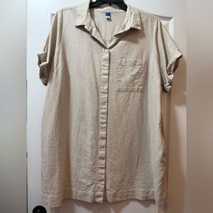 Old Navy Tan Women's Casual Button-Down Dress